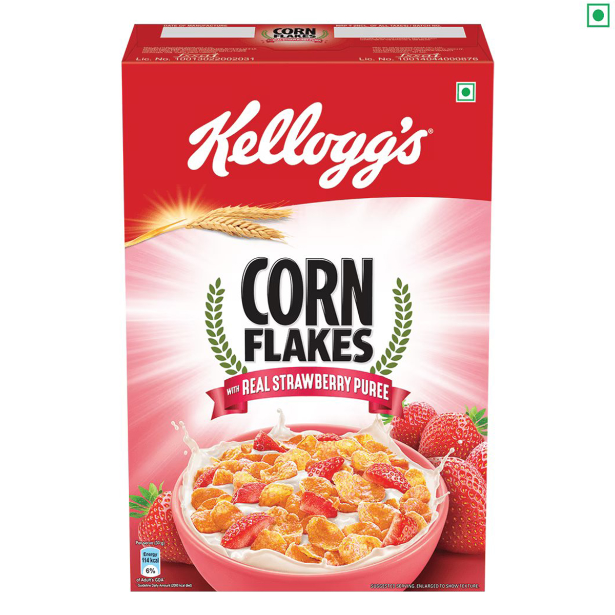 Kellogg's Real Strawbery Puree Corn Flakes, 250 gm, Pack of 1 Kellogg's Real Strawbery Puree Corn Flakes, 250 gm, Pack of 1