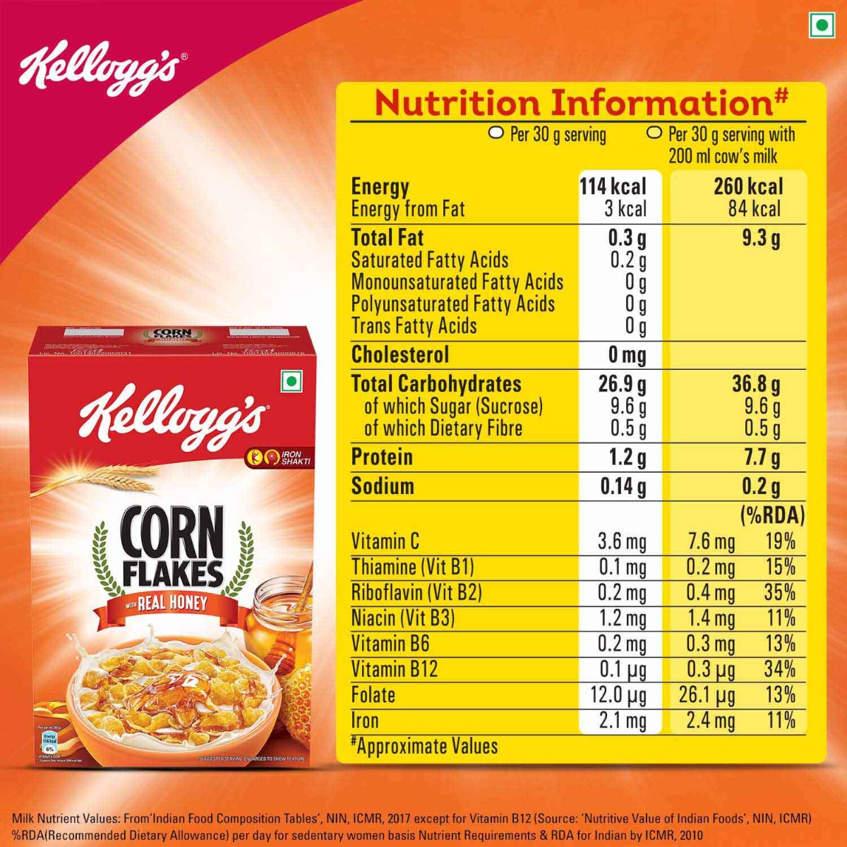 Kellogg's Honey Corn Flakes, 300 gm, Pack of 1 Kellogg's Honey Corn Flakes, 300 gm, Pack of 1