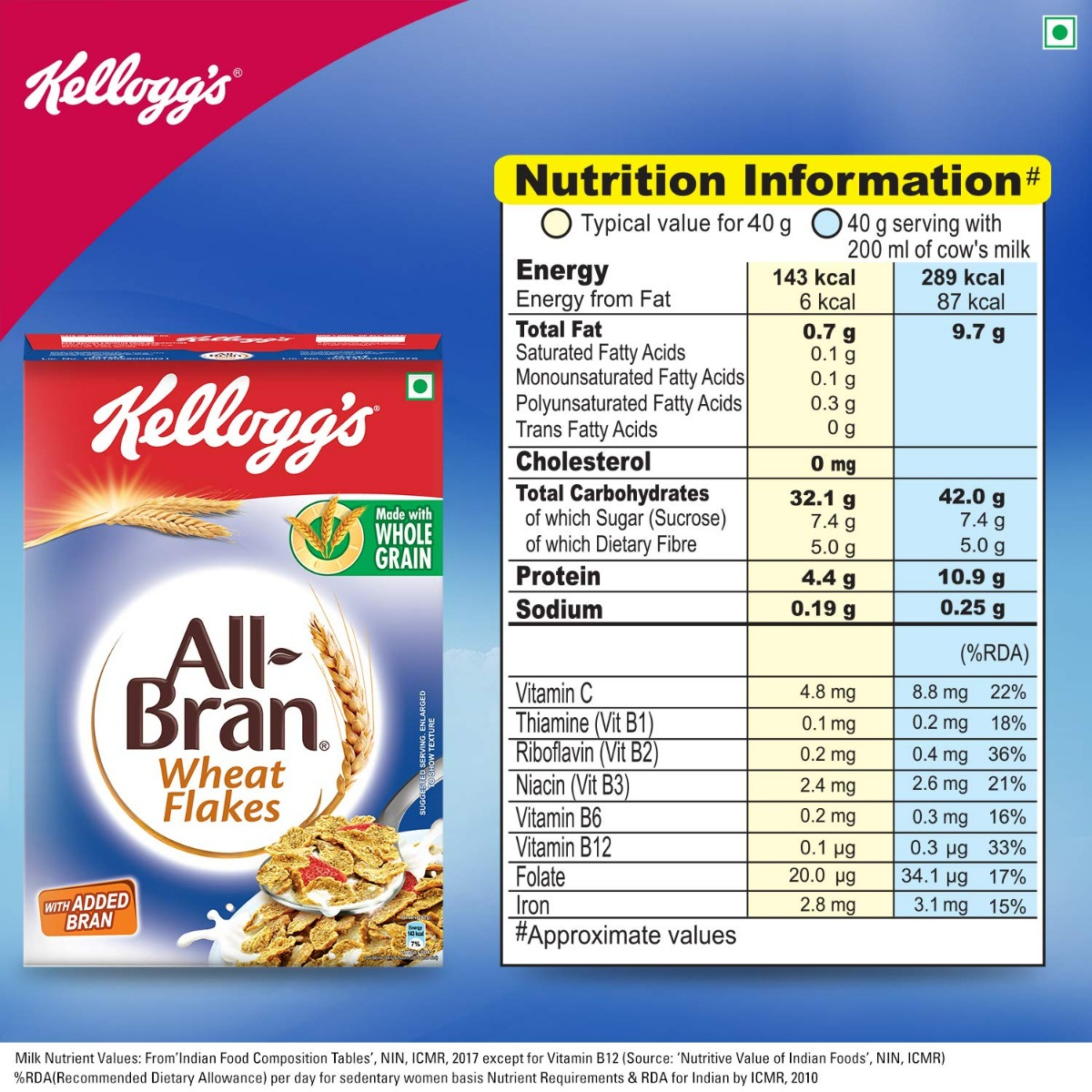 Kelloggs All Bran Wheat Flakes, 425 gm, Pack of 1 Kelloggs All Bran Wheat Flakes, 425 gm, Pack of 1
