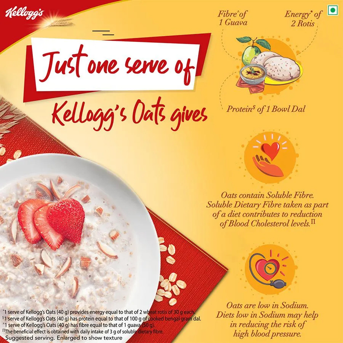 Kellogg;s Oats, 1 kg, Pack of 1 Kellogg;s Oats, 1 kg, Pack of 1