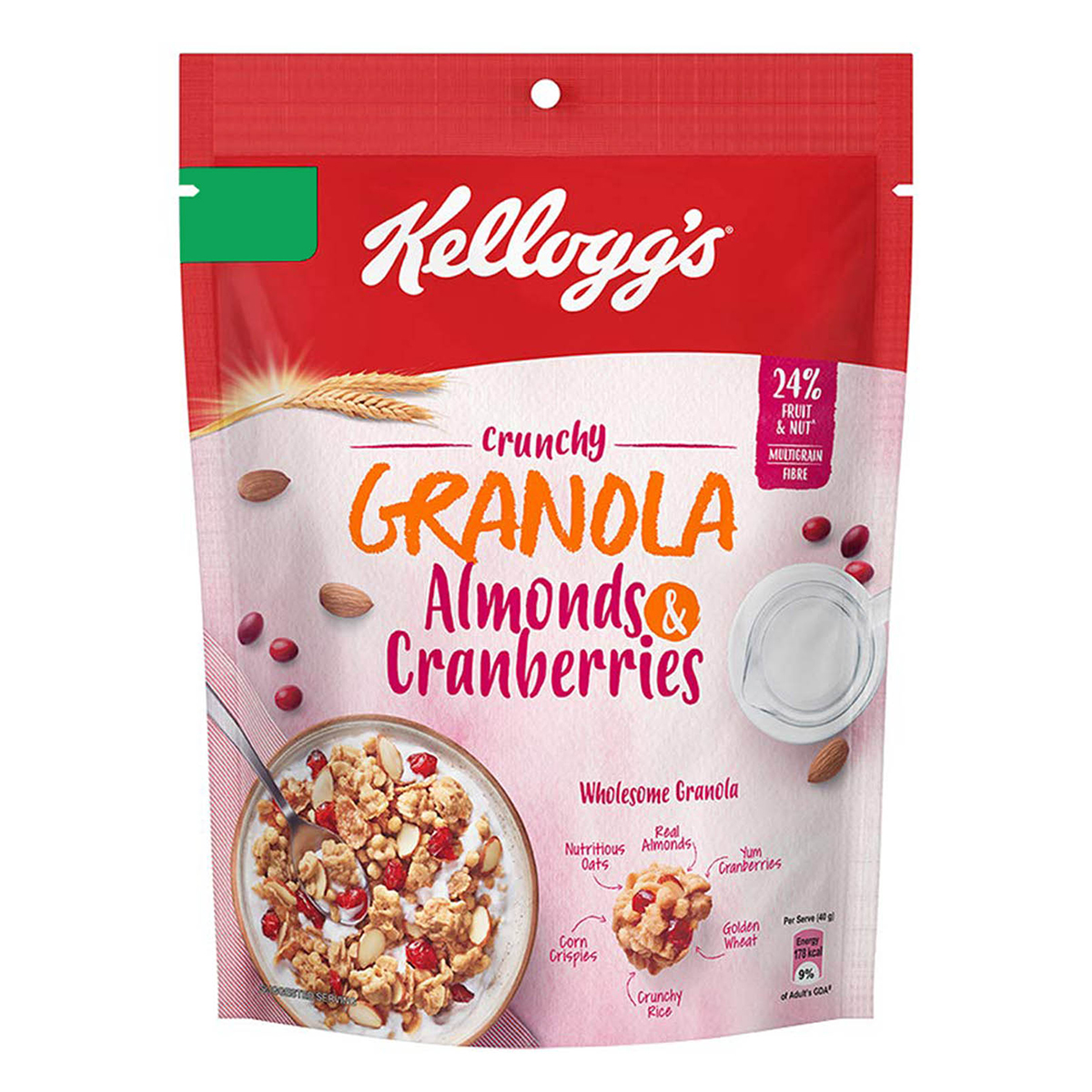 Kellogg's Almonds & Cranberries Crunchy Granola, 150 gm, Pack of 1 Kellogg's Almonds & Cranberries Crunchy Granola, 150 gm, Pack of 1