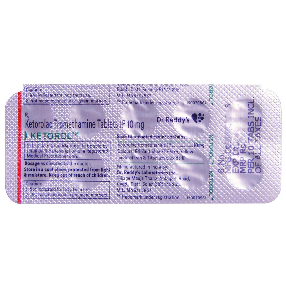 Ketorol 10 Tablet 10's, Pack of 10 TABLETS Ketorol 10 Tablet 10's, Pack of 10 TABLETS