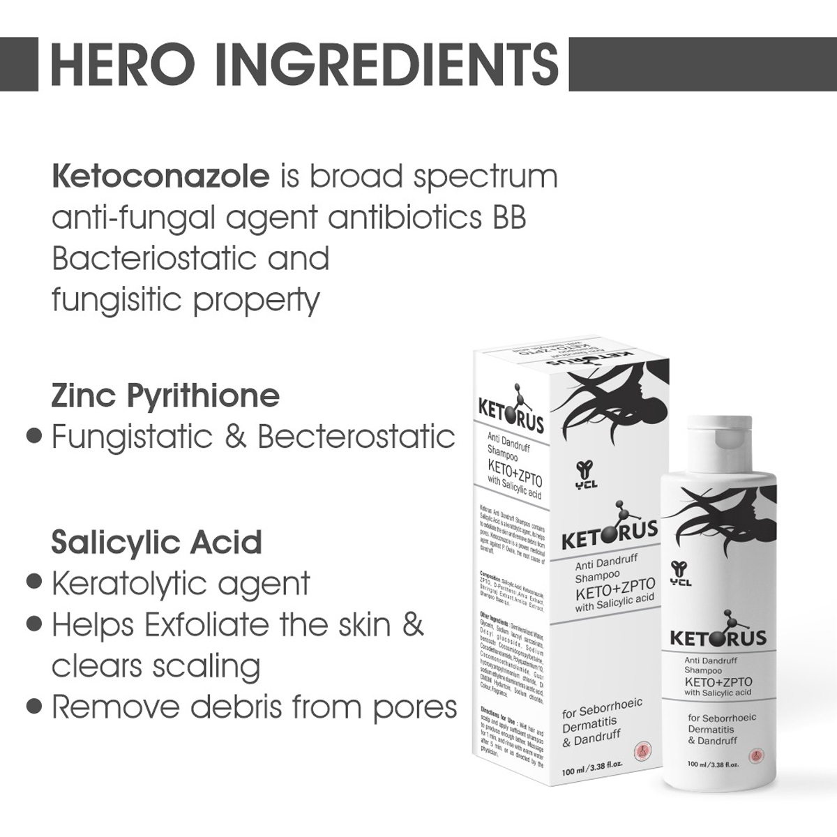 Ketorus Anti Dandruff Shampoo 100 ml, Pack of 1 SHAMPOO Ketorus Anti Dandruff Shampoo 100 ml, Pack of 1 SHAMPOO