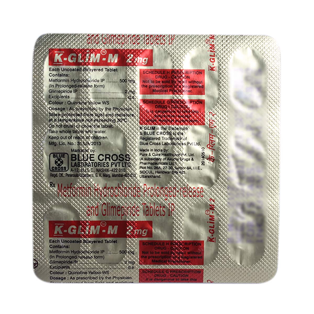 K-Glim-M 2 mg Tablet 15's, Pack of 15 TabletS K-Glim-M 2 mg Tablet 15's, Pack of 15 TabletS