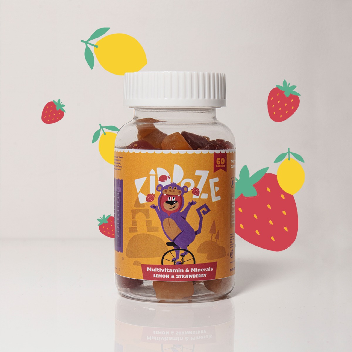Kiddoze Multivitamins & Minerals Lemon & Strawberry Gummies, 60 Count, Pack of 1 Kiddoze Multivitamins & Minerals Lemon & Strawberry Gummies, 60 Count, Pack of 1