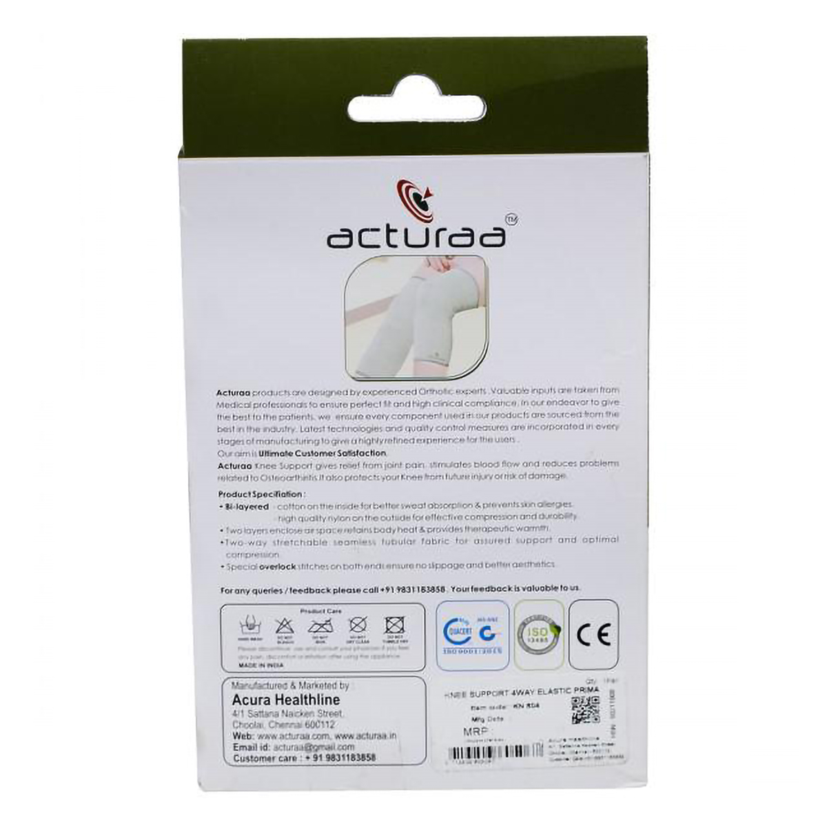 Acura Knee Support Prima Medium, 1 Count, Pack of 1 Acura Knee Support Prima Medium, 1 Count, Pack of 1