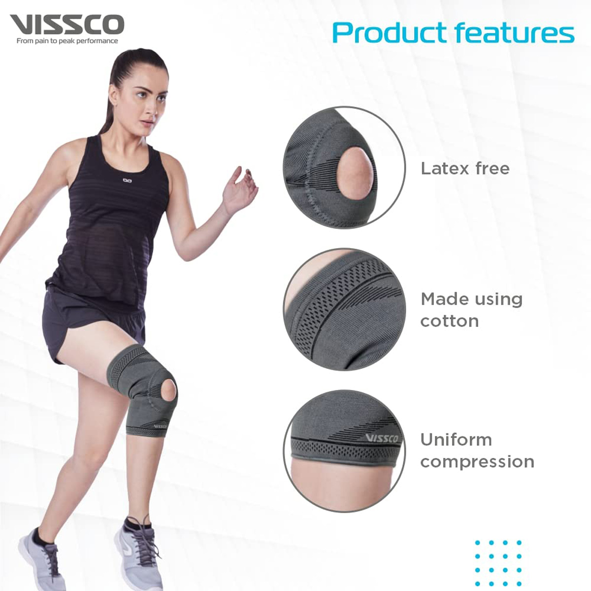 Vissco Knee Cap Large with Open Patella Hole, 1 Count, Pack of 1 Vissco Knee Cap Large with Open Patella Hole, 1 Count, Pack of 1