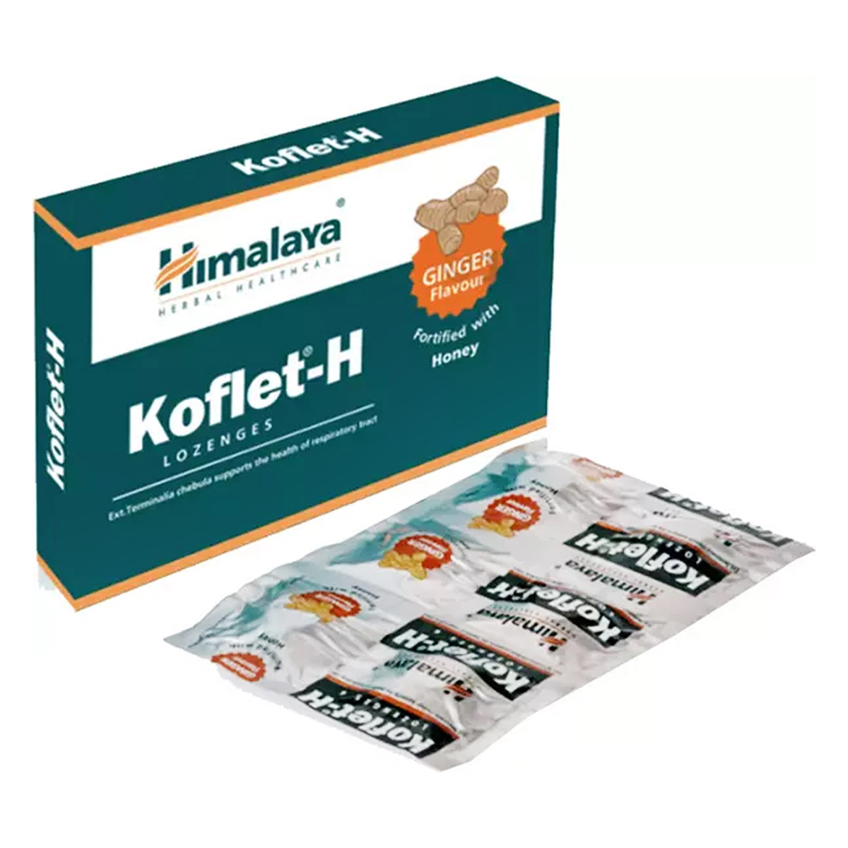 Himalaya Koflet-H Ginger Lozenges, 12 Count, Pack of 10