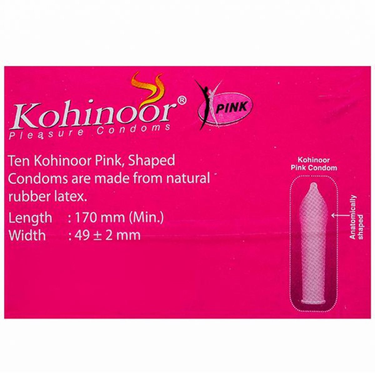 Kohinoor Pink Condoms, 10 Count, Pack of 1 Kohinoor Pink Condoms, 10 Count, Pack of 1