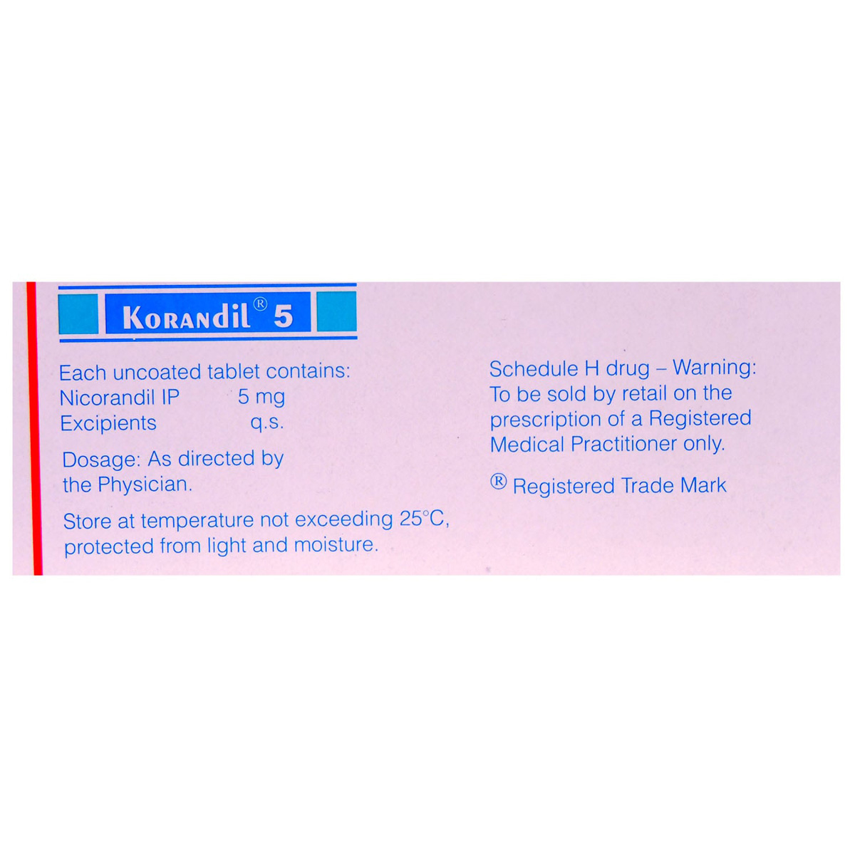 Korandil 5 Tablet 10's, Pack of 10 TABLETS Korandil 5 Tablet 10's, Pack of 10 TABLETS