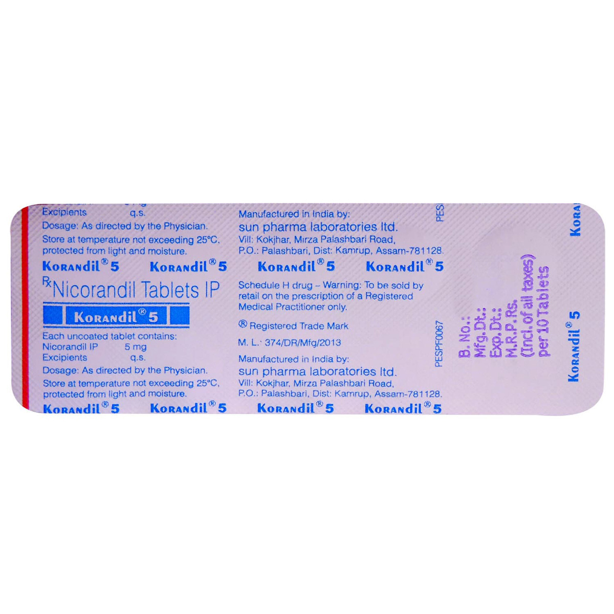 Korandil 5 Tablet 10's, Pack of 10 TABLETS Korandil 5 Tablet 10's, Pack of 10 TABLETS
