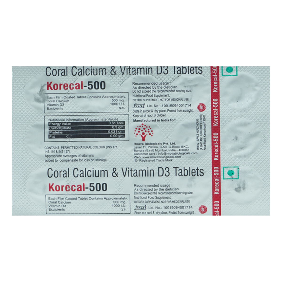 Korecal-500 Tablet 10's, Pack of 10 TabletS Korecal-500 Tablet 10's, Pack of 10 TabletS