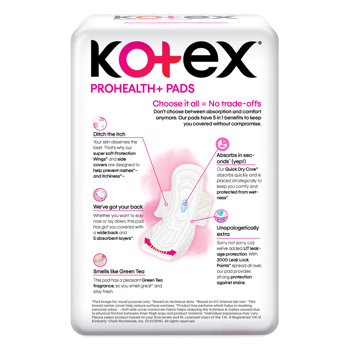 Kotex Prohealth+ Sanitary Pads XL, 40 Count, Pack of 1 Kotex Prohealth+ Sanitary Pads XL, 40 Count, Pack of 1