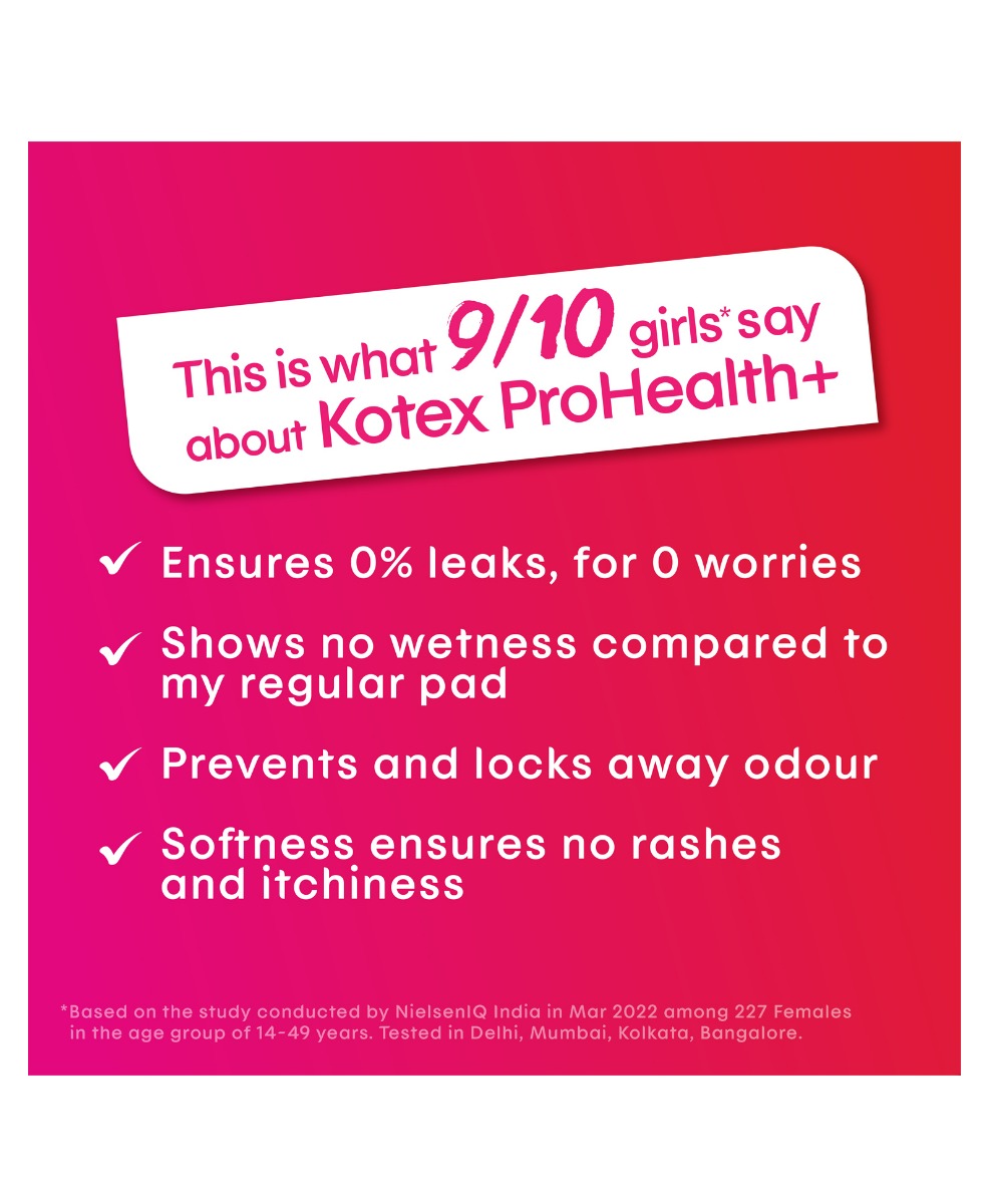 Kotex Prohealth+ Sanitary Pads XL, 40 Count, Pack of 1 Kotex Prohealth+ Sanitary Pads XL, 40 Count, Pack of 1