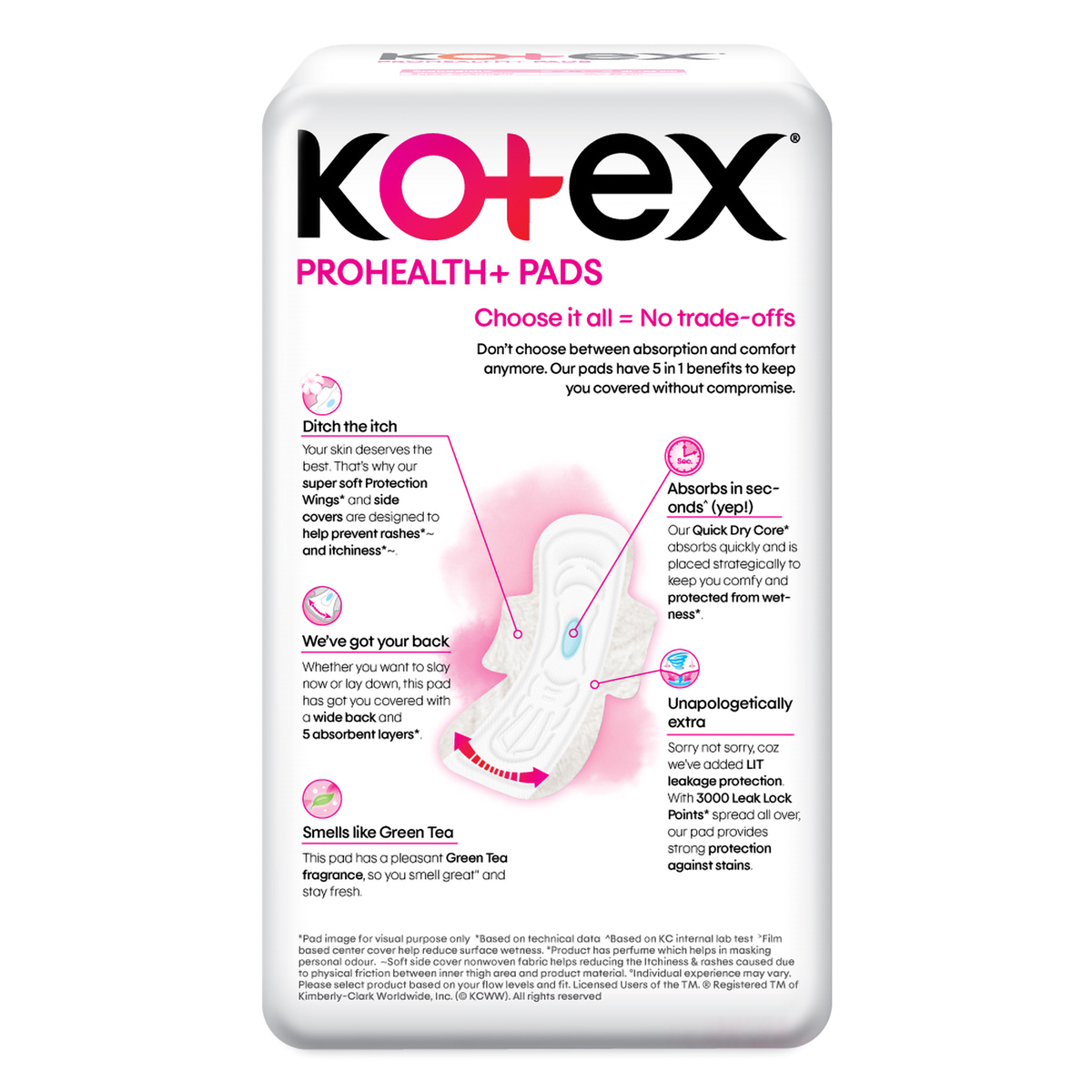 Kotex Prohealth+ Sanitary Pads XL+, 40 Count, Pack of 1 Kotex Prohealth+ Sanitary Pads XL+, 40 Count, Pack of 1