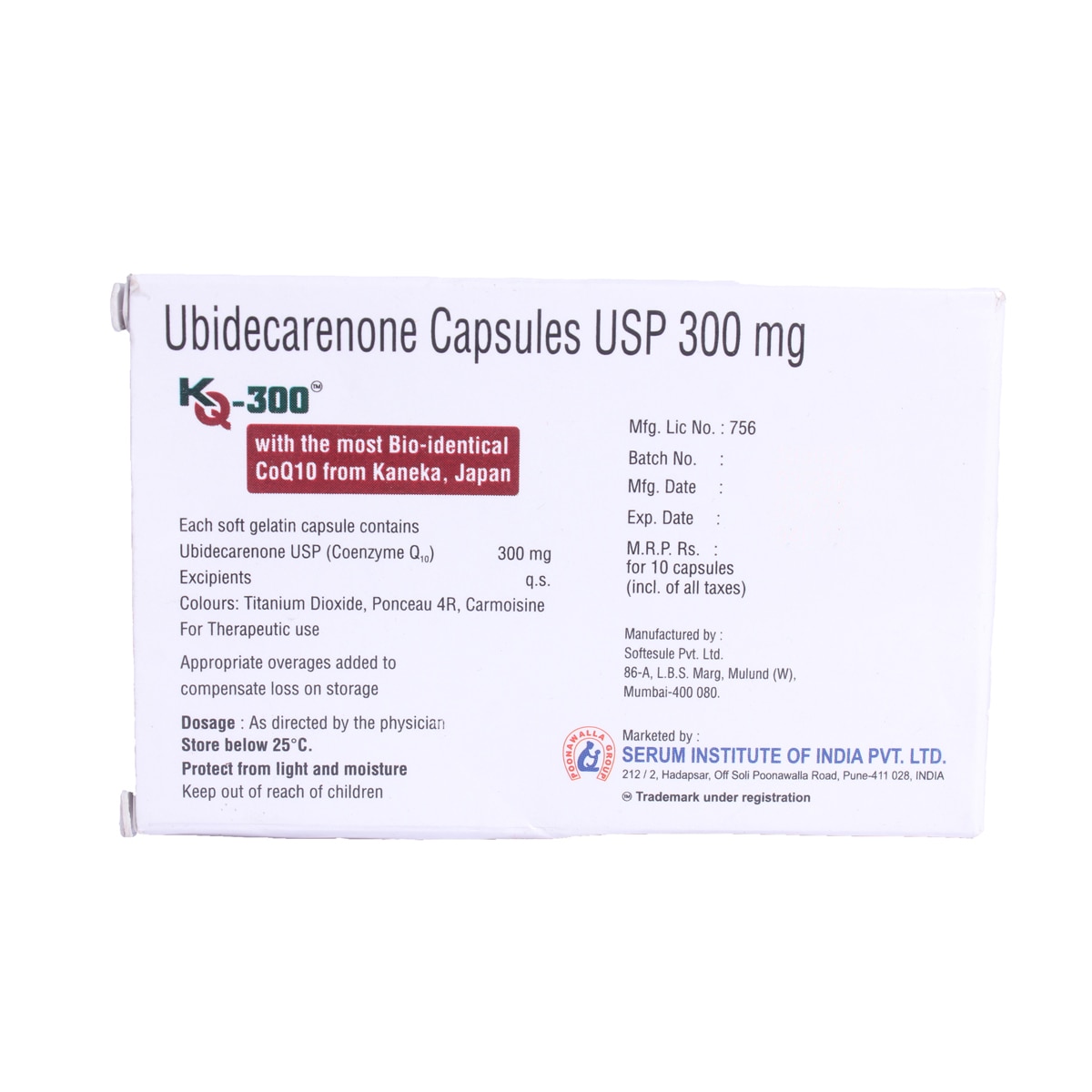 KQ 300 Capsule 10's, Pack of 10 CAPSULES KQ 300 Capsule 10's, Pack of 10 CAPSULES