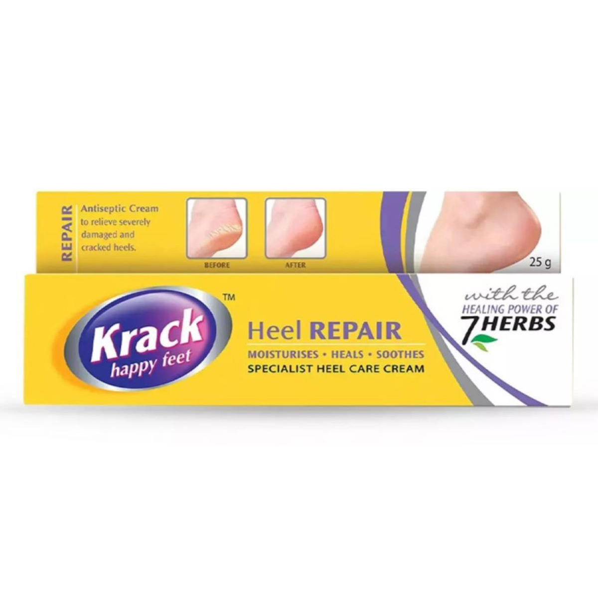 Krack Heel Repair Cream 25 gm | Repairs Dry, Rough &amp; Cracked Heels | Makes Feet Soft &amp; Smooth In 5 Days, Pack of 1