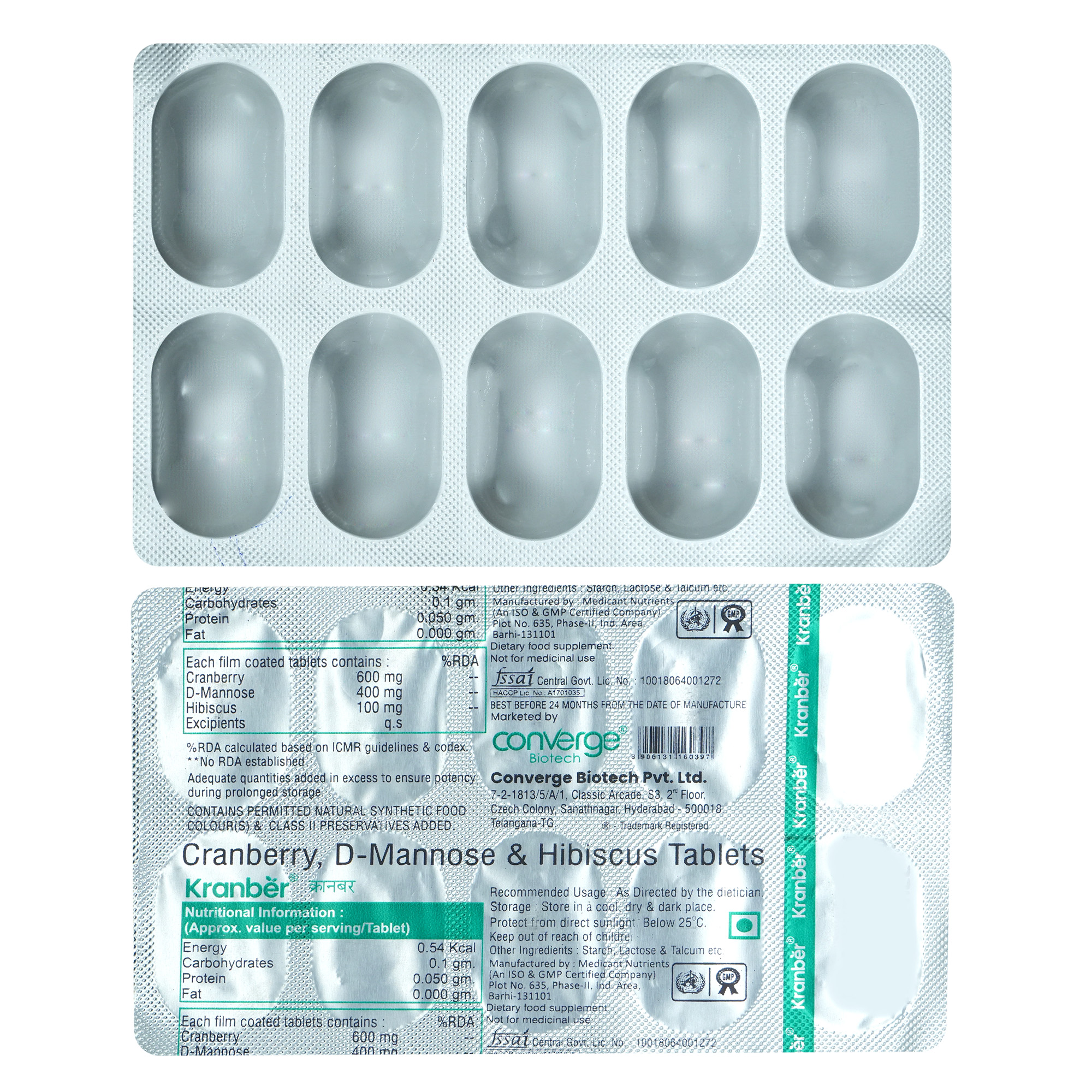 Kranber Tablet 10's, Pack of 10 TabletS Kranber Tablet 10's, Pack of 10 TabletS