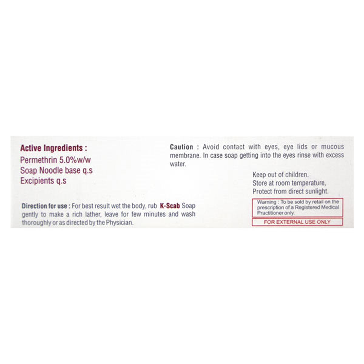 K-Scab Soap 75 gm, Pack of 1 SOAP K-Scab Soap 75 gm, Pack of 1 SOAP