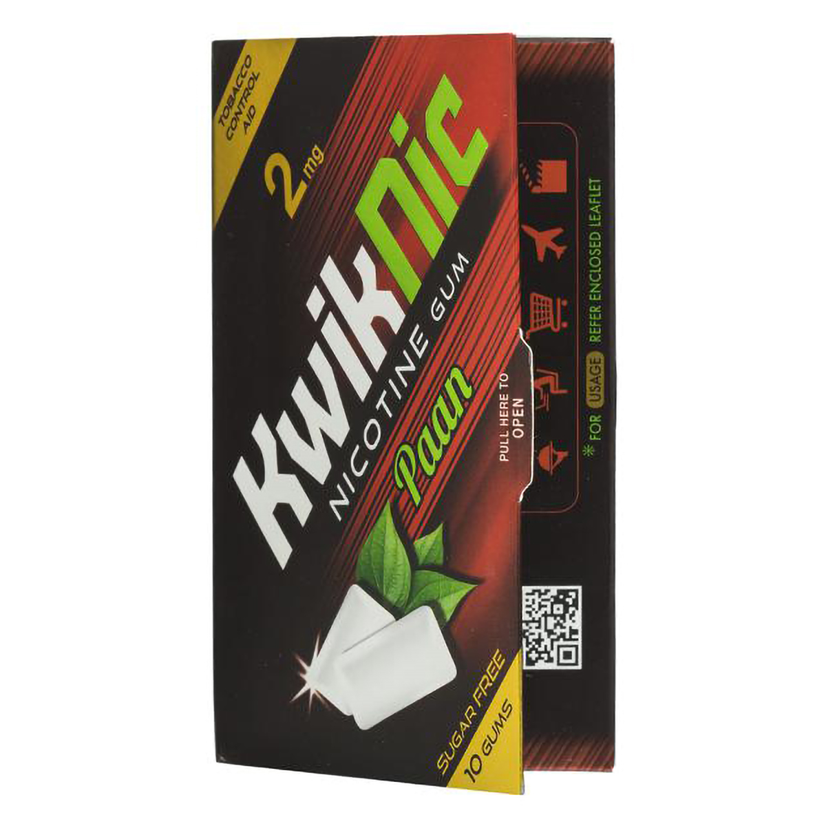 Kwiknic Nicotine 2 mg Paan Flavour, 10 Chewing Gum, Pack of 1 Kwiknic Nicotine 2 mg Paan Flavour, 10 Chewing Gum, Pack of 1