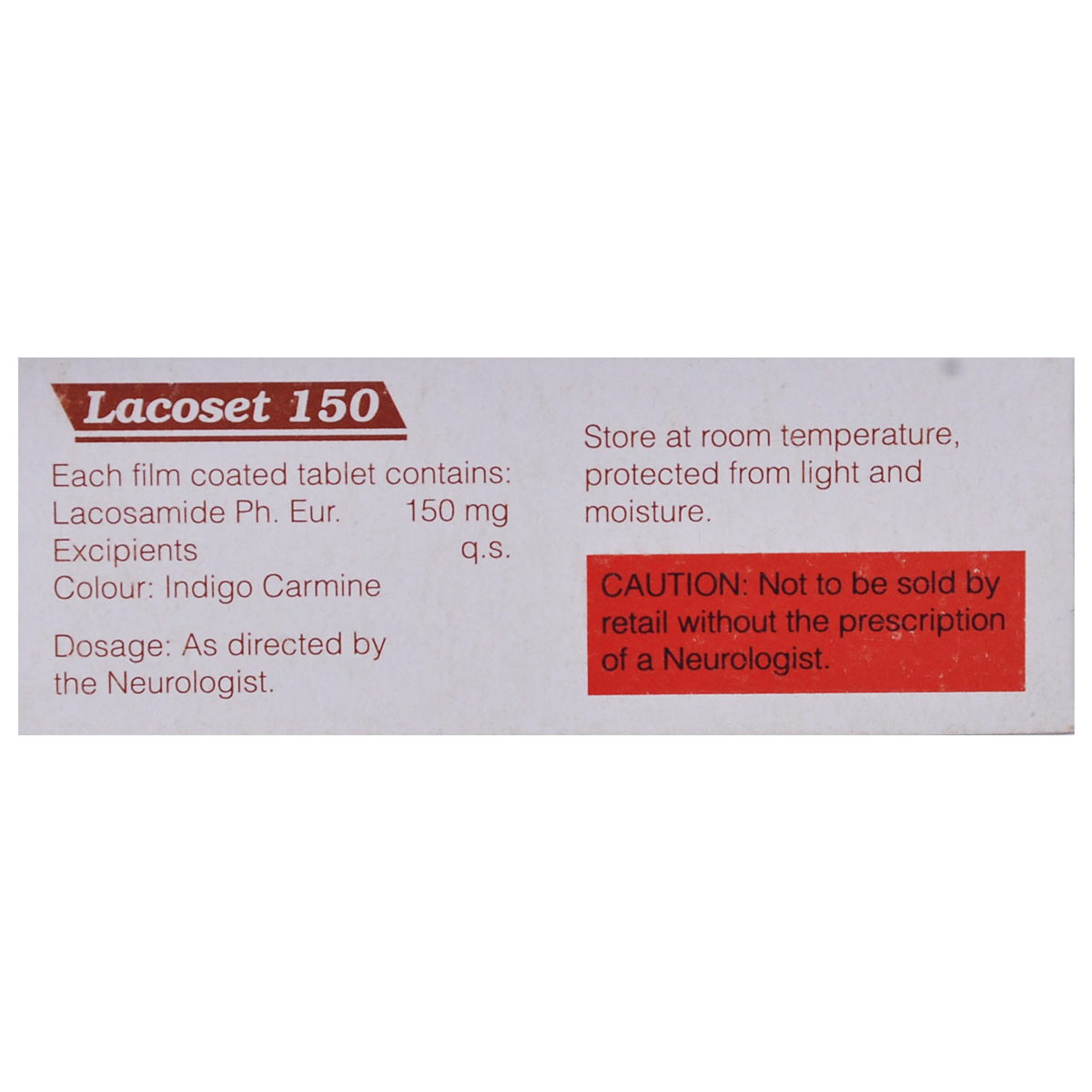 Lacoset 150 Tablet 10's, Pack of 10 TABLETS Lacoset 150 Tablet 10's, Pack of 10 TABLETS