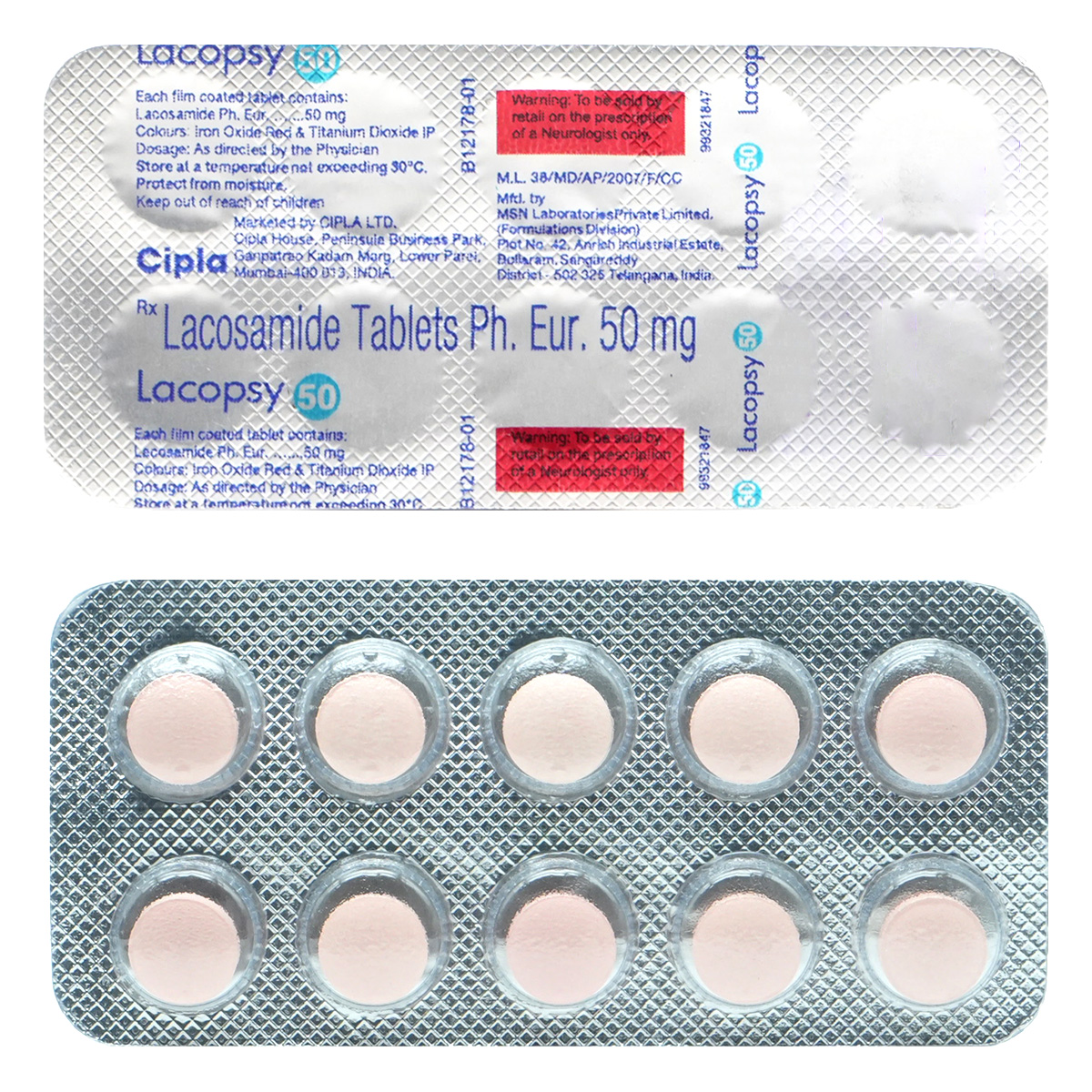 Lacopsy 50mg Tablet 10's, Pack of 10 TabletS Lacopsy 50mg Tablet 10's, Pack of 10 TabletS