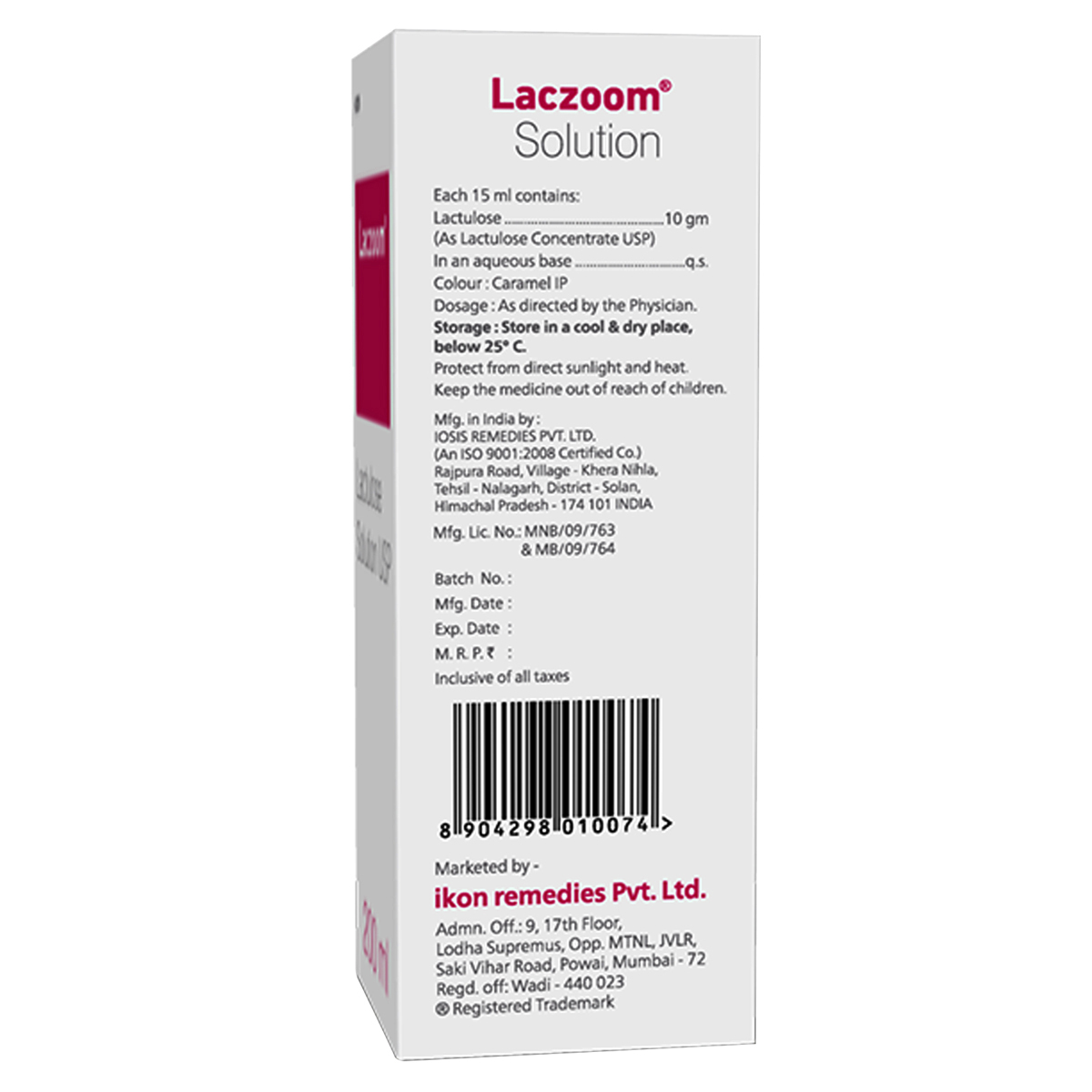 Laczoom Solution 200 ml, Pack of 1 SOLUTION Laczoom Solution 200 ml, Pack of 1 SOLUTION