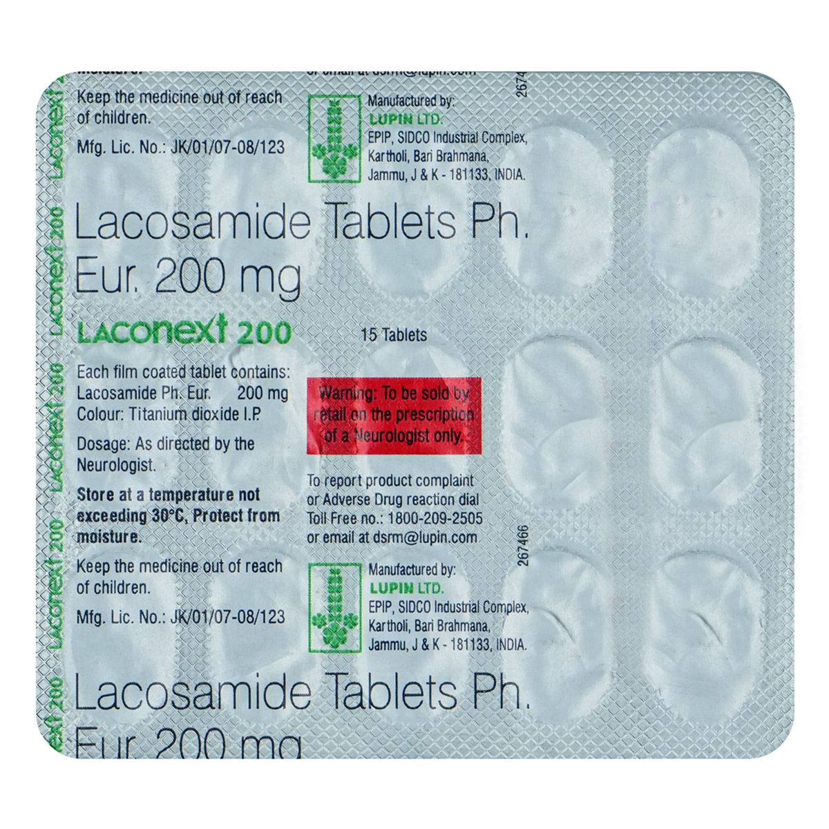 Laconext 200 Tablet 15's, Pack of 15 TabletS Laconext 200 Tablet 15's, Pack of 15 TabletS