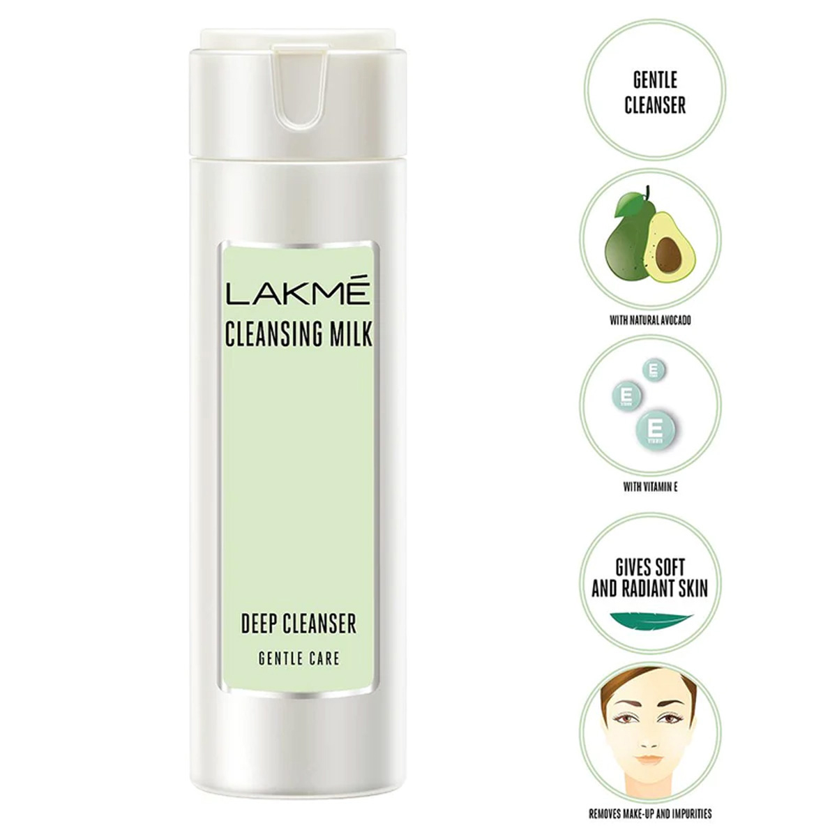 Lakme Gentle Care Deep Cleanser 60 ml | Hyaluronic Acid & Vitamin E | Deep Pore Cleanser | Removes Make up & Impurities | For Soft & Glowing Skin, Pack of 1 Lakme Gentle Care Deep Cleanser 60 ml | Hyaluronic Acid & Vitamin E | Deep Pore Cleanser | Removes Make up & Impurities | For Soft & Glowing Skin, Pack of 1