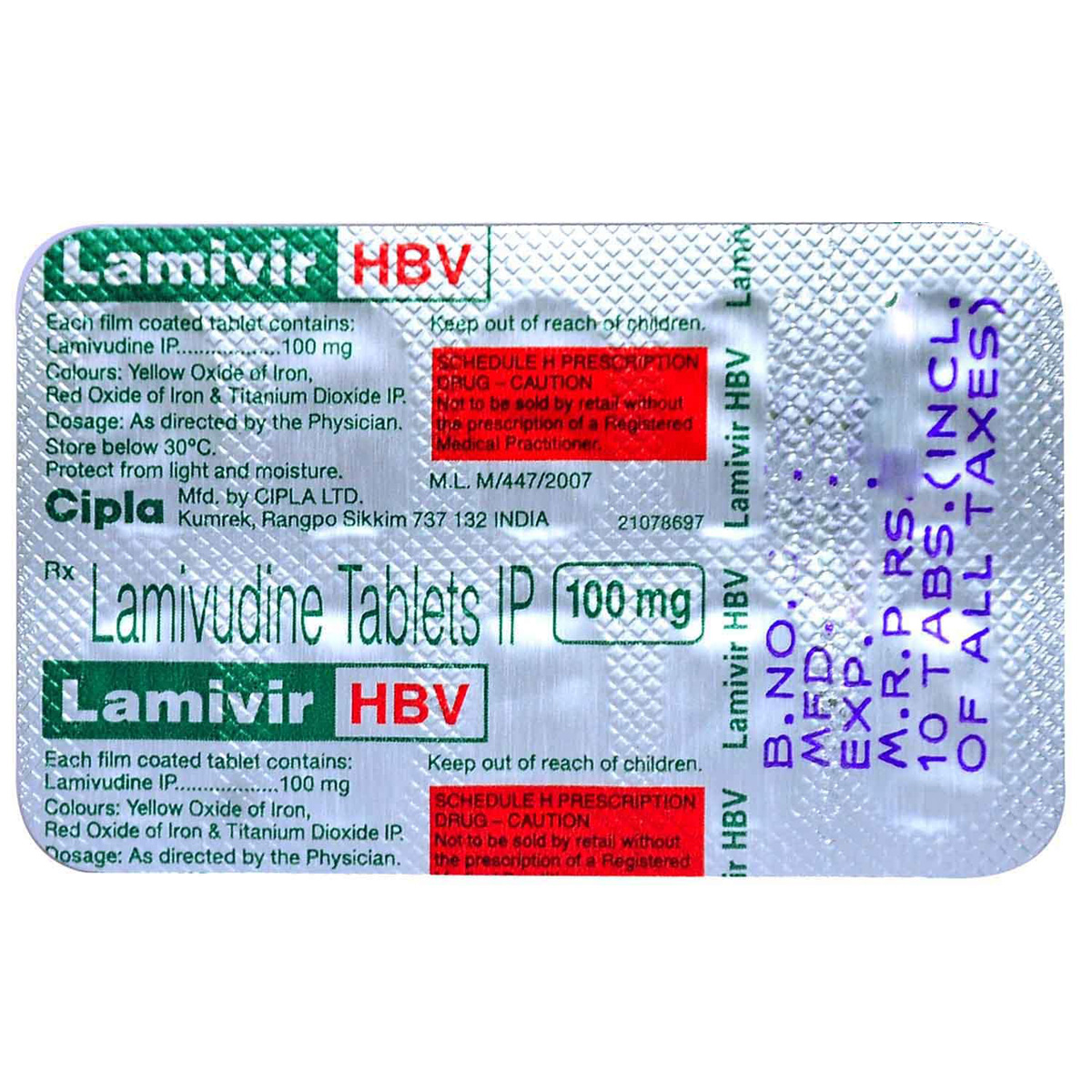 Lamivir HBV Tablet 10's, Pack of 10 TABLETS Lamivir HBV Tablet 10's, Pack of 10 TABLETS