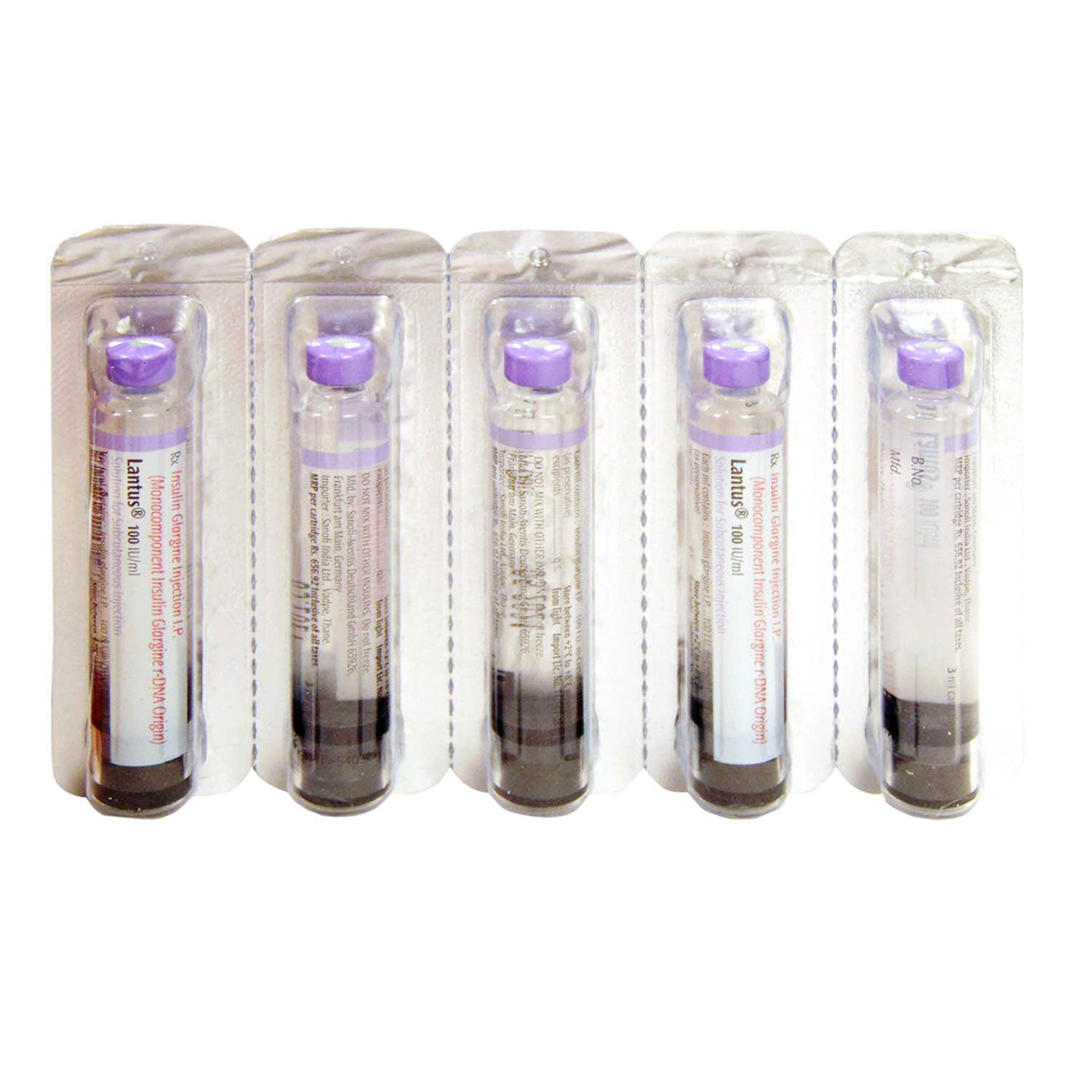 Lantus 100IU/ml Solution for Injection 3 ml, Pack of 1 INJECTION Lantus 100IU/ml Solution for Injection 3 ml, Pack of 1 INJECTION