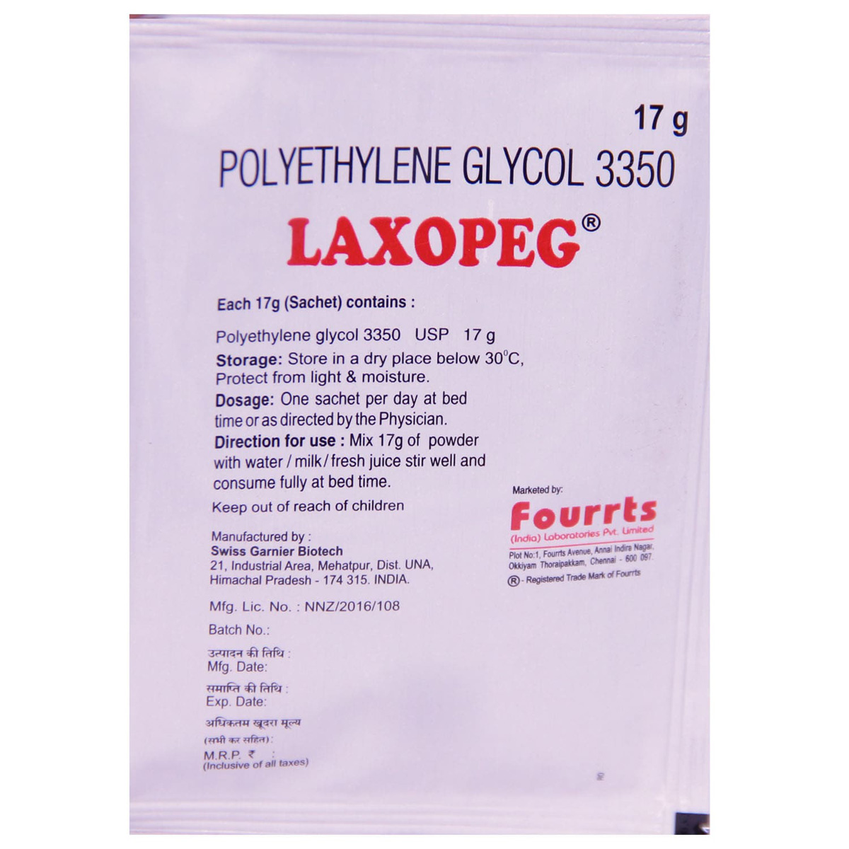 Laxopeg Sachet 17 gm, Pack of 1 SACHET Laxopeg Sachet 17 gm, Pack of 1 SACHET
