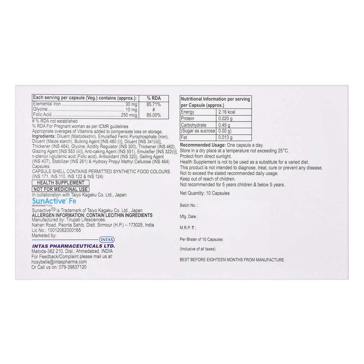 Le Feritas Capsule 10's, Pack of 10 CAPSULES Le Feritas Capsule 10's, Pack of 10 CAPSULES