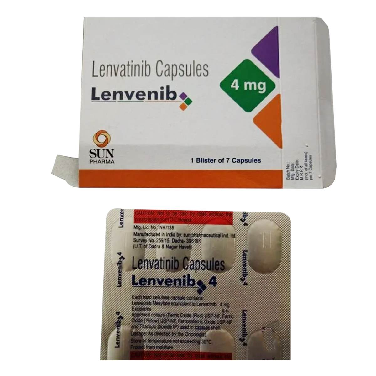 Lenvenib 4 mg Capsule 7's, Pack of 7 CAPSULES Lenvenib 4 mg Capsule 7's, Pack of 7 CAPSULES