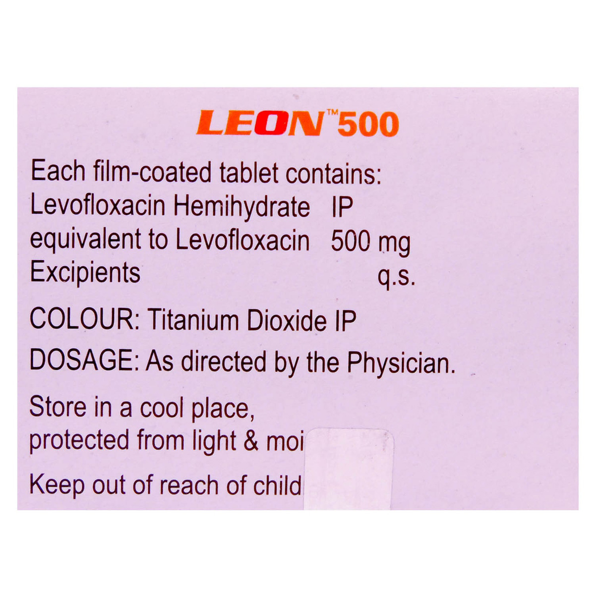 Leon 500 Tablet 10's, Pack of 10 TABLETS Leon 500 Tablet 10's, Pack of 10 TABLETS