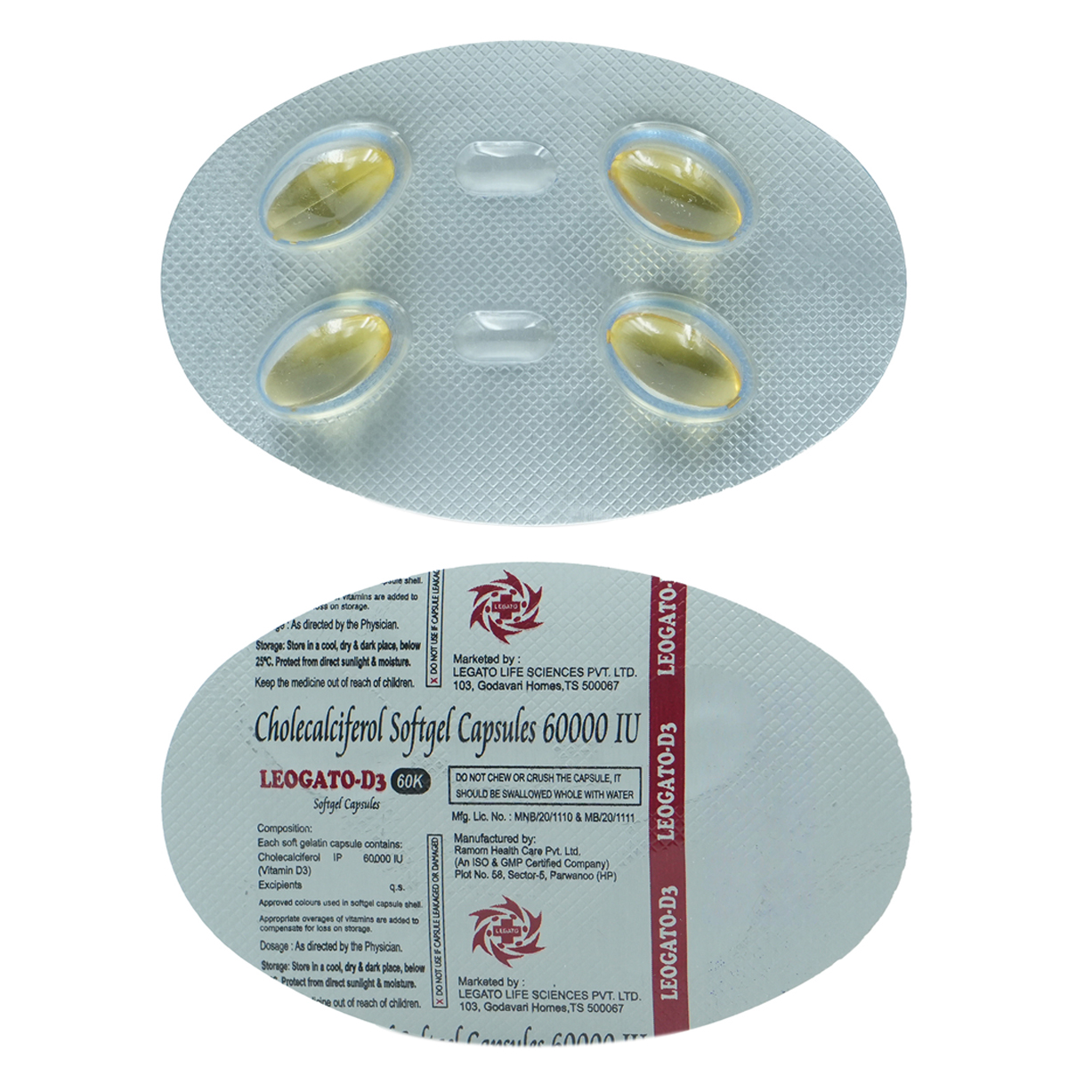 Leogato-D3 60K Softgel Capsule 4's, Pack of 4 CapsuleS Leogato-D3 60K Softgel Capsule 4's, Pack of 4 CapsuleS