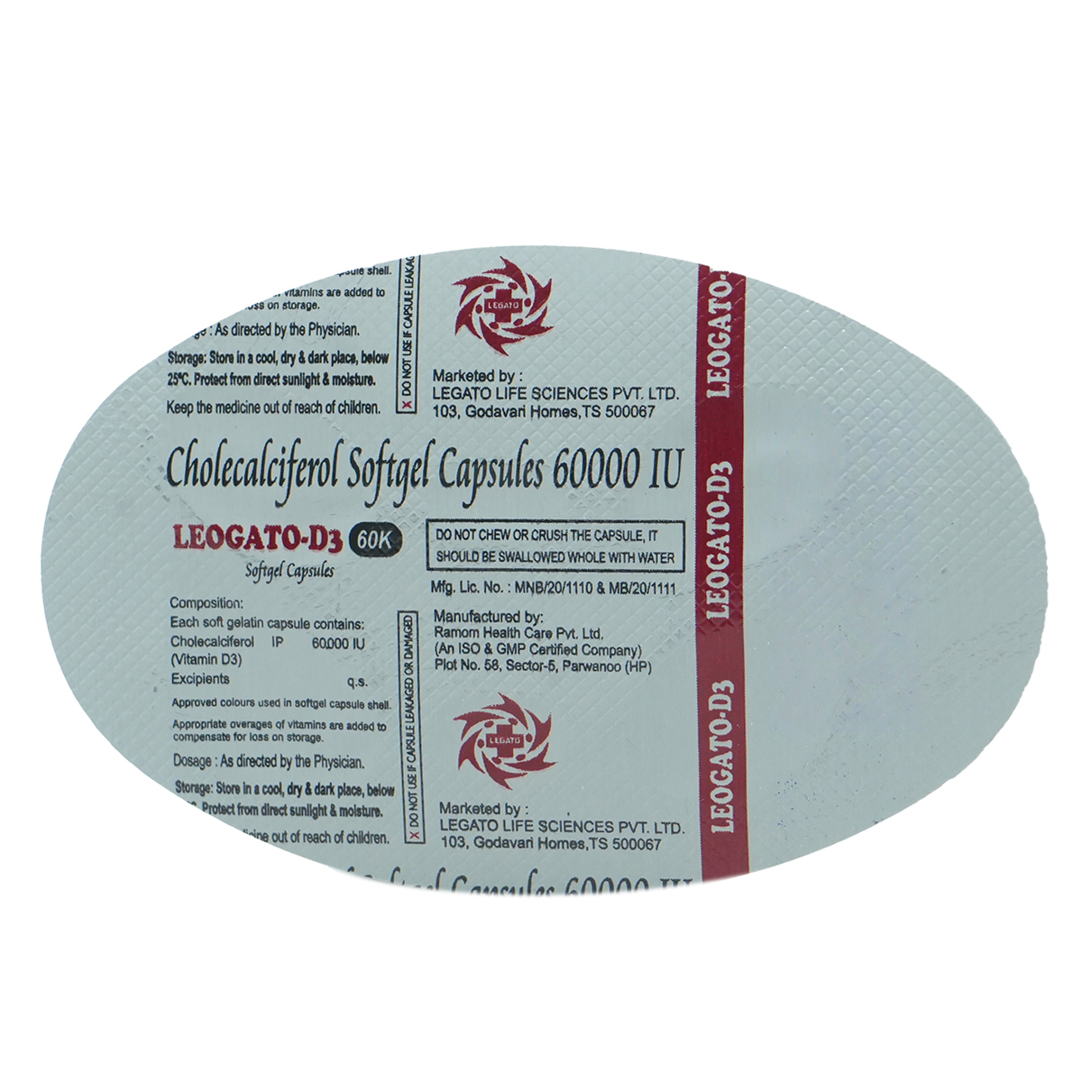 Leogato-D3 60K Softgel Capsule 4's, Pack of 4 CapsuleS Leogato-D3 60K Softgel Capsule 4's, Pack of 4 CapsuleS