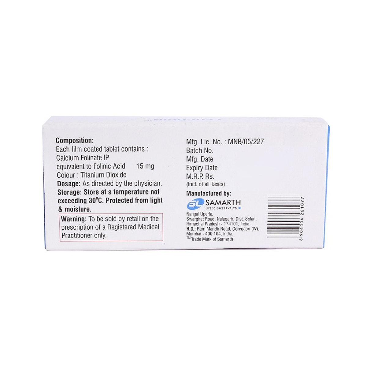 Leucorin Tablet 10's, Pack of 10 TABLETS Leucorin Tablet 10's, Pack of 10 TABLETS