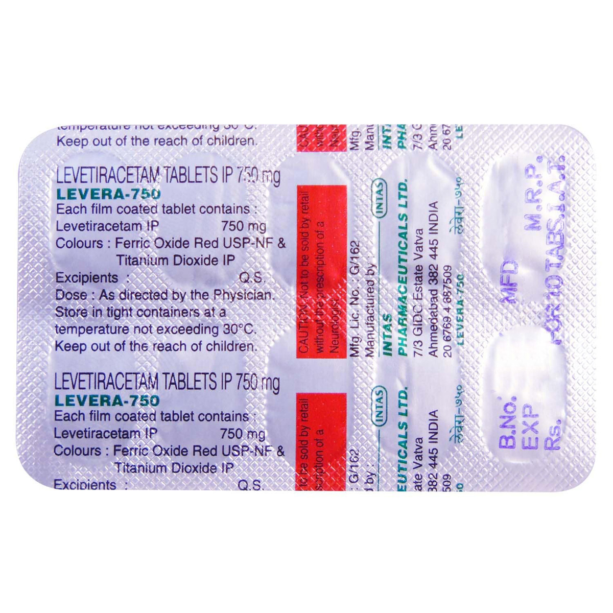 Levera-750 Tablet 10's, Pack of 10 TABLETS Levera-750 Tablet 10's, Pack of 10 TABLETS