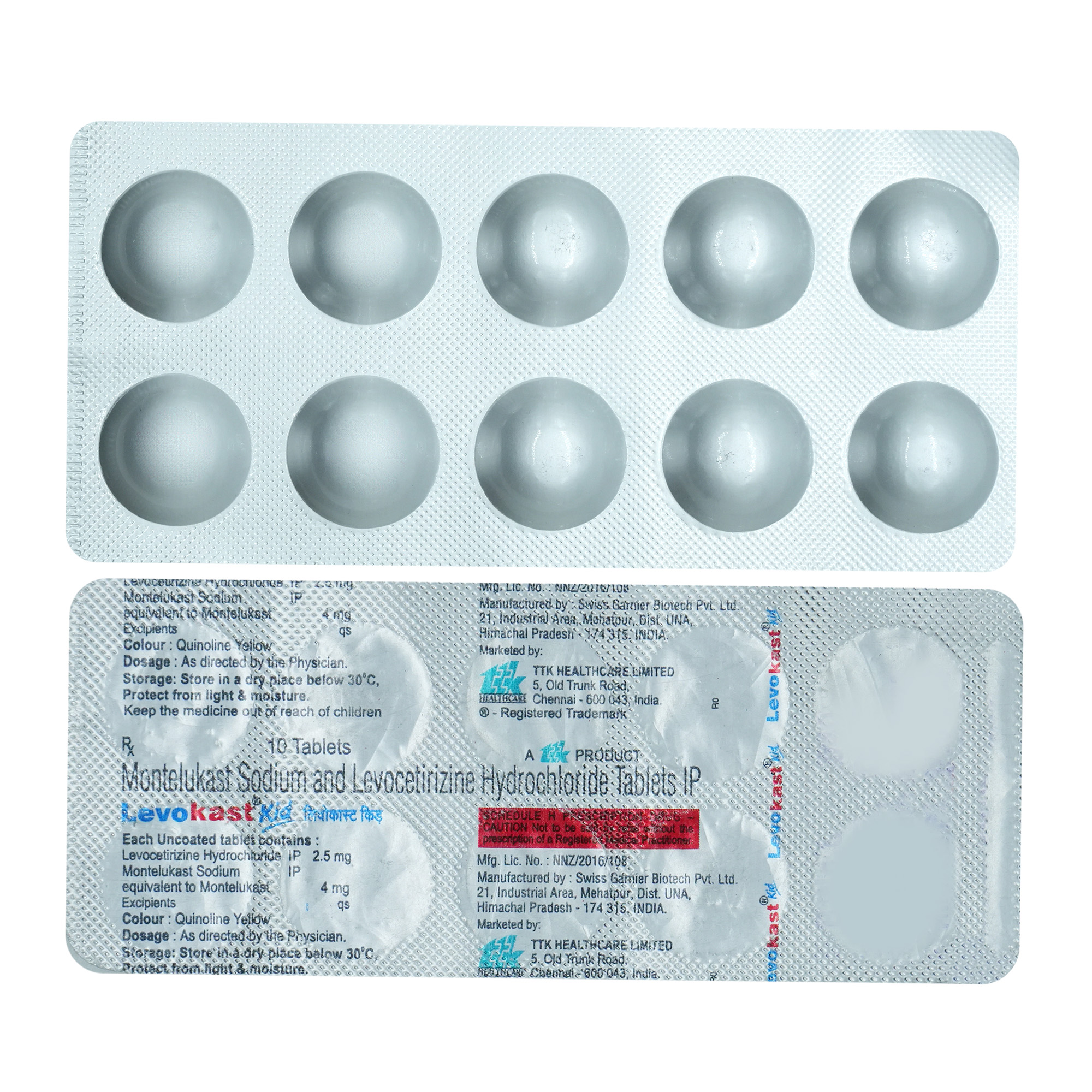 Levokast Kid Tablet 10's, Pack of 10 TABLETS Levokast Kid Tablet 10's, Pack of 10 TABLETS