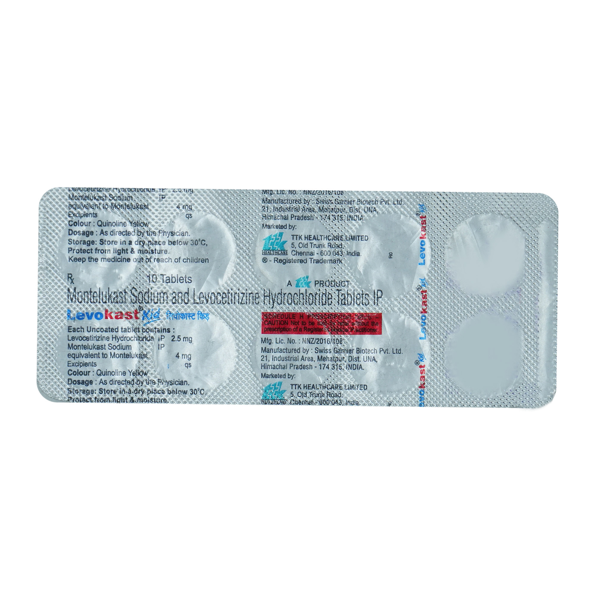 Levokast Kid Tablet 10's, Pack of 10 TABLETS Levokast Kid Tablet 10's, Pack of 10 TABLETS