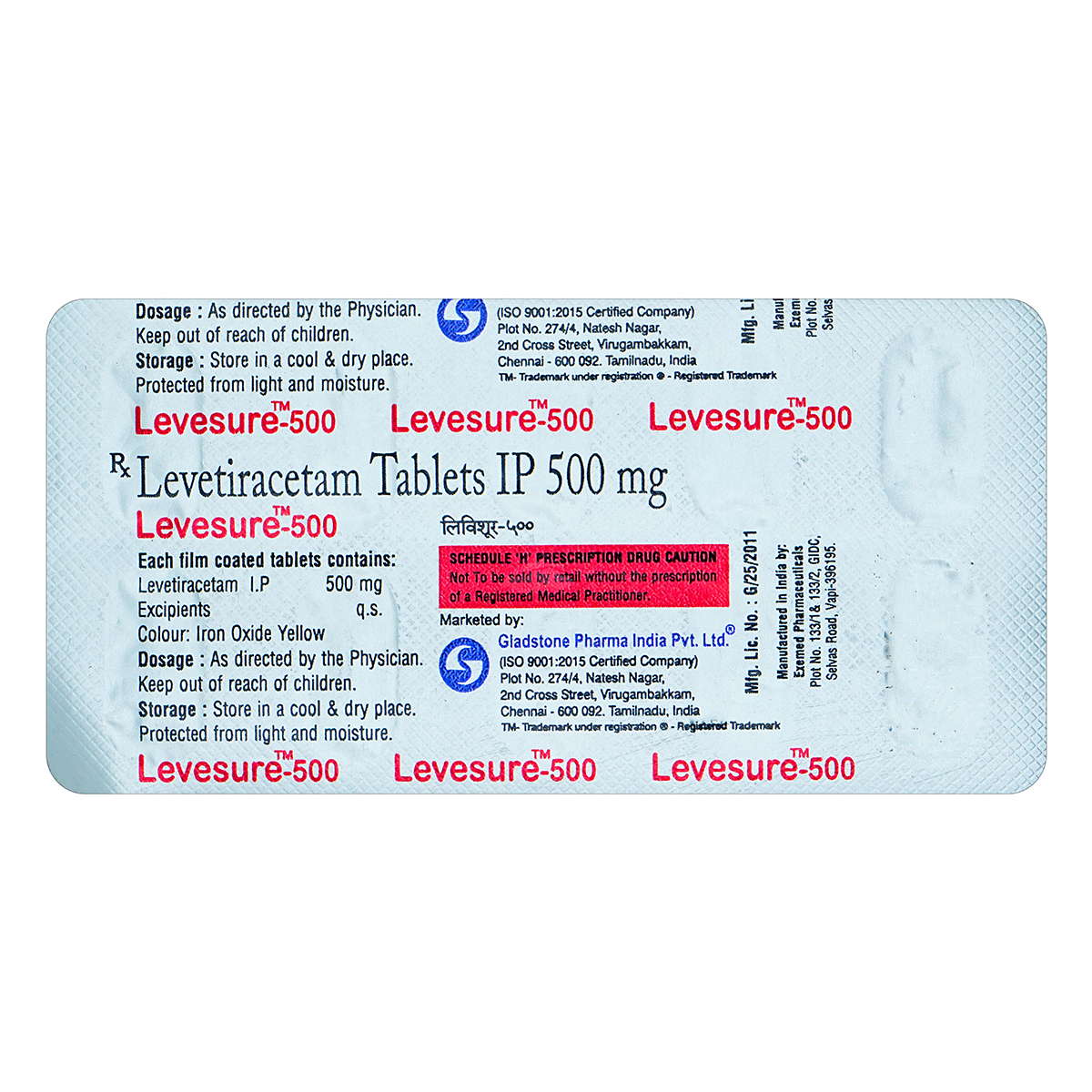 Levesure-500 Tablet 10's, Pack of 10 TabletS Levesure-500 Tablet 10's, Pack of 10 TabletS