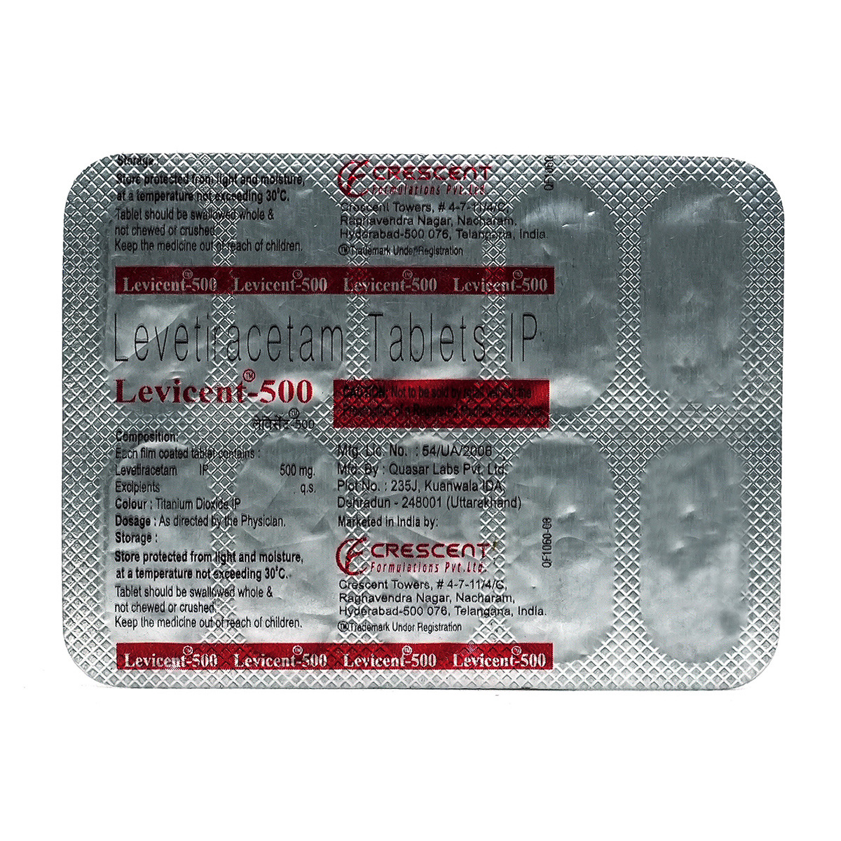 Levicent-500 Tablet 10's, Pack of 10 TABLETS Levicent-500 Tablet 10's, Pack of 10 TABLETS