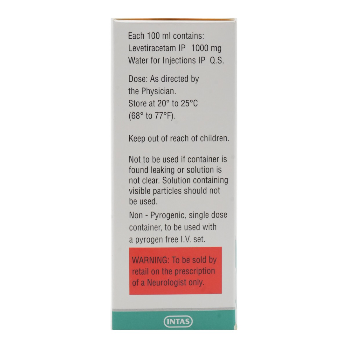 Levera Rtu 1000mg/100ml Injection, Pack of 1 Injection Levera Rtu 1000mg/100ml Injection, Pack of 1 Injection