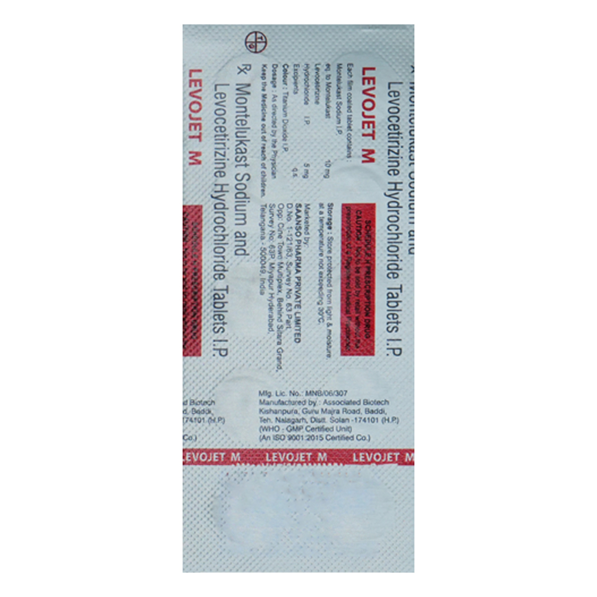Levojet M Tablet 10's, Pack of 10 TabletS Levojet M Tablet 10's, Pack of 10 TabletS