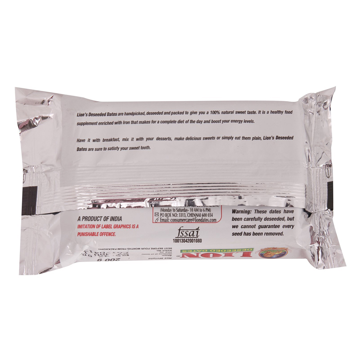 Lion Deseeded Dates, 200 gm, Pack of 1 Lion Deseeded Dates, 200 gm, Pack of 1