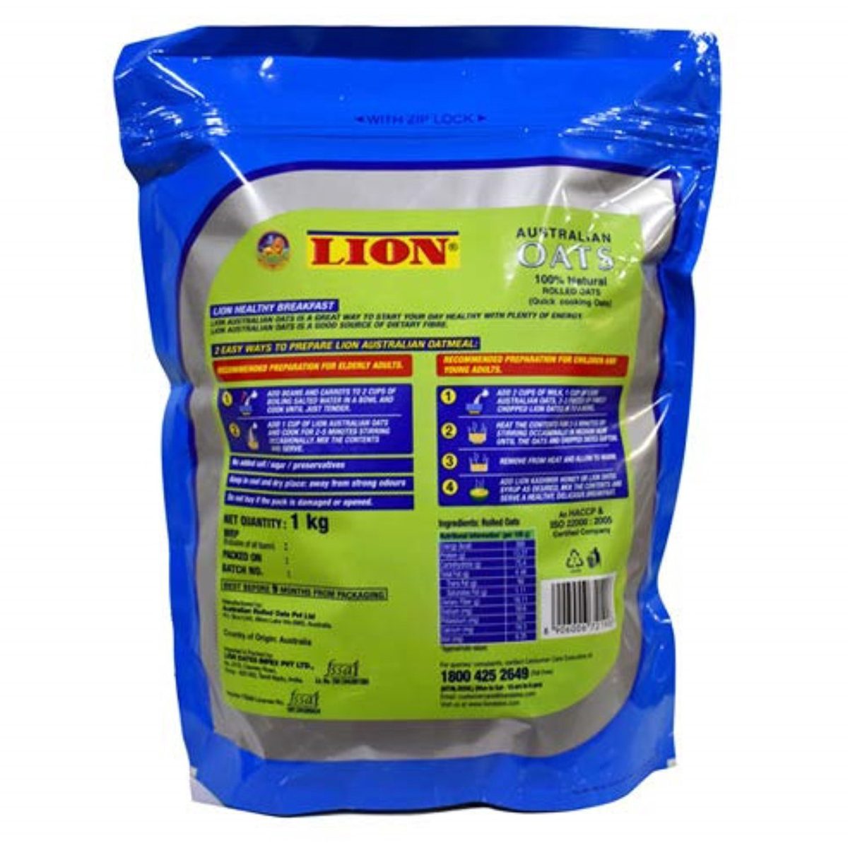 Lion Oats, 1 kg, Pack of 1 Lion Oats, 1 kg, Pack of 1