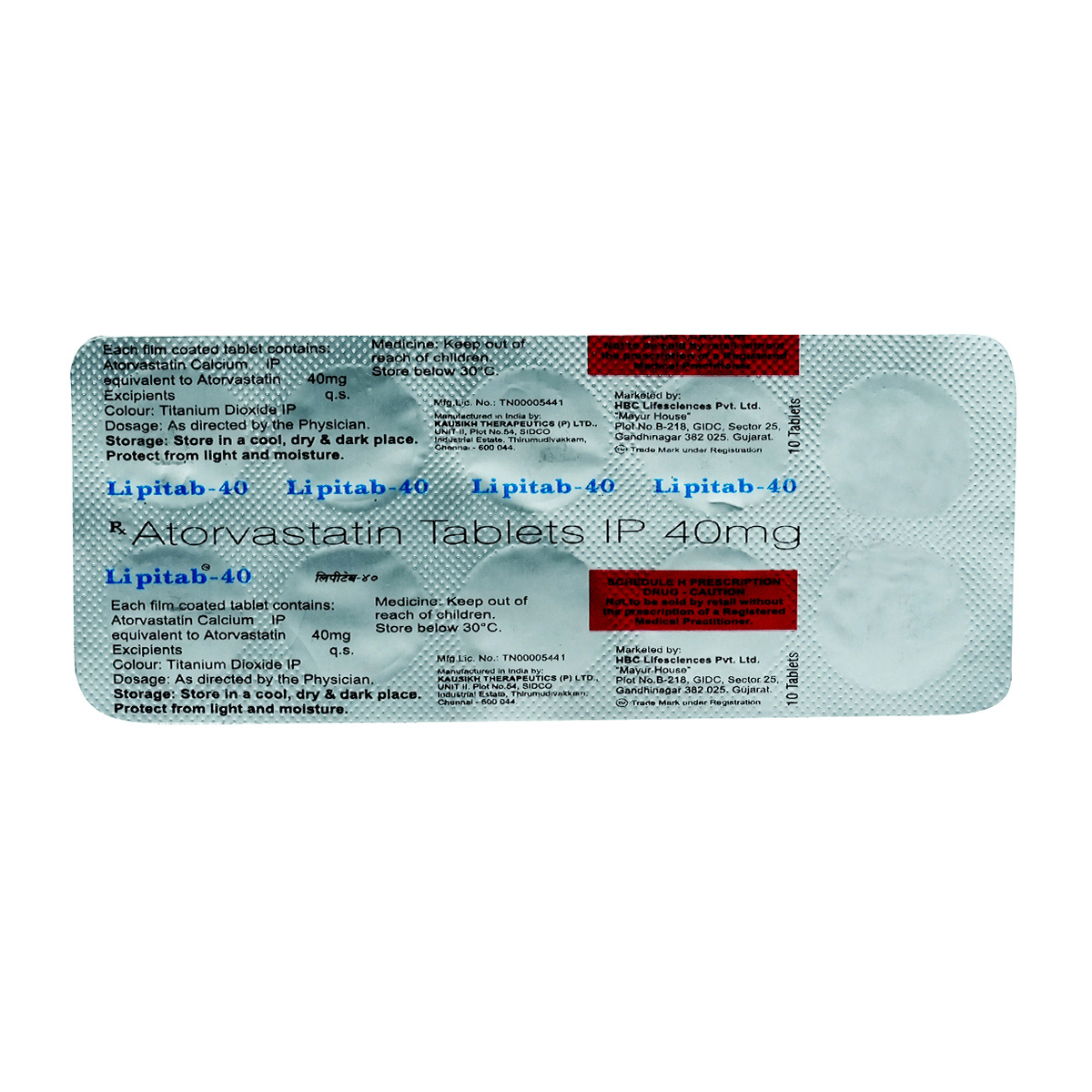 Lipitab-40 Tablet 10's, Pack of 10 TABLETS Lipitab-40 Tablet 10's, Pack of 10 TABLETS