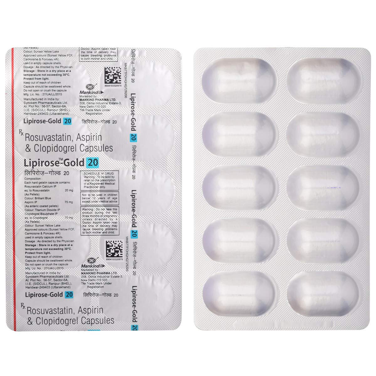 Lipirose-Gold 20 Capsule 10's, Pack of 10 CAPSULES Lipirose-Gold 20 Capsule 10's, Pack of 10 CAPSULES