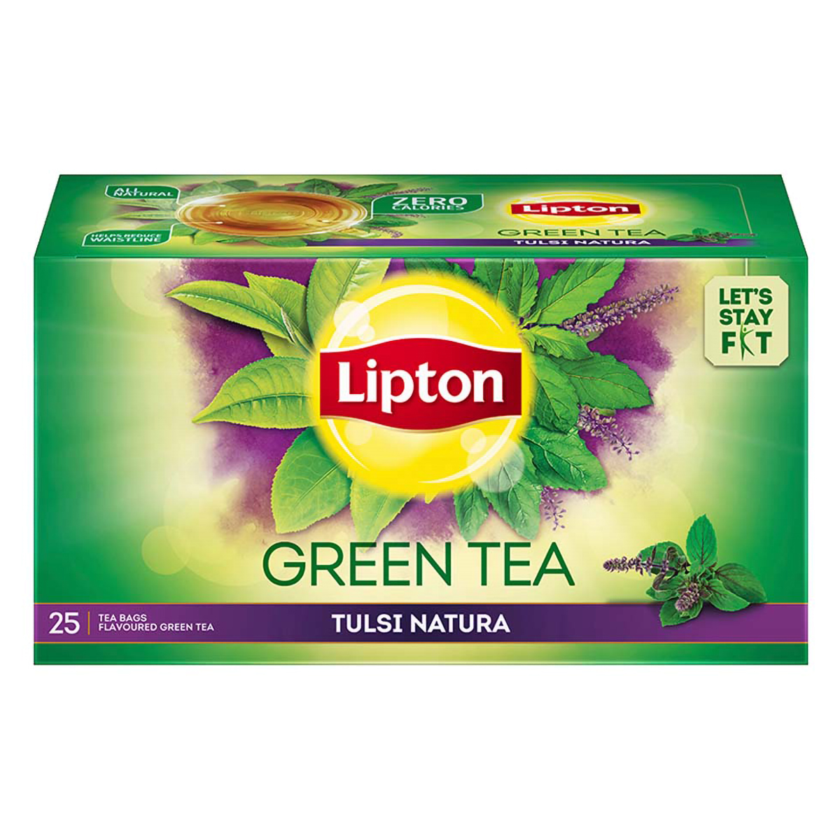 Lipton Tulsi Natura Green Tea Bags, 25 Count, Pack of 1